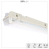 4 PACK - LED's Light LED TL licht balk met sensor 120 cm - Bewegingssensor en nachtsensor - Waterdicht - 4200 lm