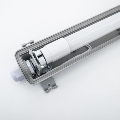 Apparecchio LED per tubo fluorescente IP65 1890 lumen - 18W - Bianco freddo 4000K - 120cm - Impermeabile - 2 pezzi
