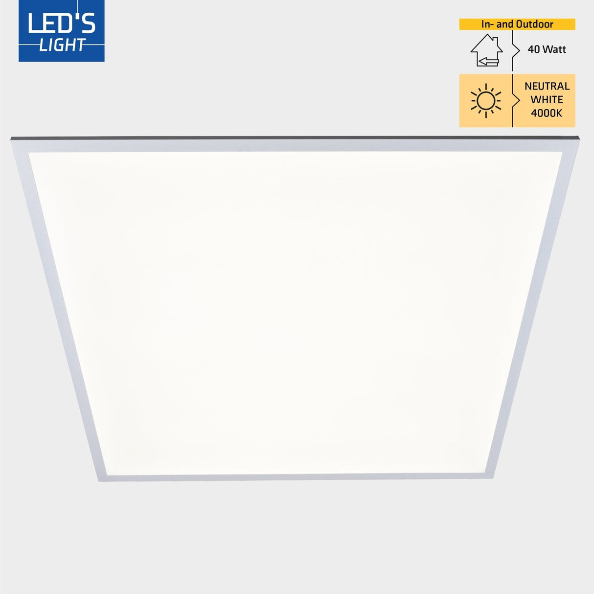LED-Panel 60 x 60 cm – 40 W – 4000 Lumen – Kaltweiß 4000 K – Inkl. Treiber – 4er-Pack