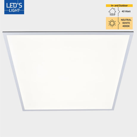 LED Paneel 60x60 cm - 40W - 4000 Lumen - Koelwit 4000K - Inclusief Driver - 4 Stuks