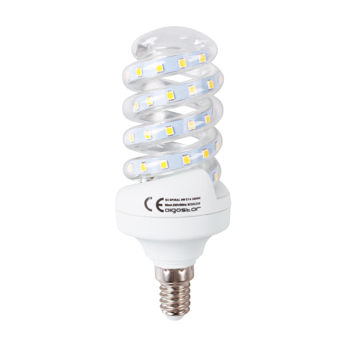 Energy saving lamp E14 LED | spiral shape | 9W=62W | warm white 3000K