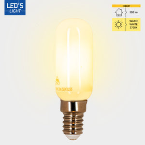 LED-Lampe E14, 300 Lumen, 3 W, 2700 K, T25-Röhre – für Kühlschränke und Dunstabzugshauben