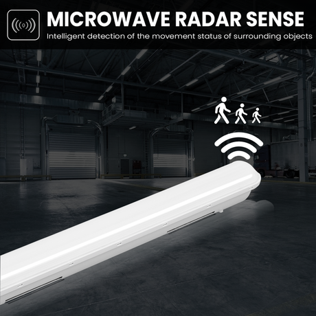 LED Tri-proof Armatuur 1200mm 4320lm 36W - Daglichtwit 6000K - Microwave Sensor - IP65 IK10 - 9 stuks - 230V