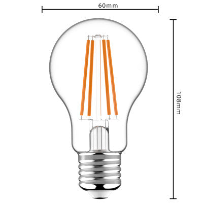 LED Filament Bulb A60 E27 806 lumens - 7W - Warm white 2700K - 330° beam angle - Pack of 5