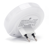 Night light round warm white + 2x USB port | day night sensor | 3000K - 0.4 Watt - 8 Lumen - 230V