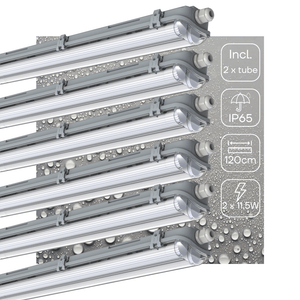 LED Moisture-resistant luminaire 4260 lumens - 23W - Cool white 4000K - IP65 - Double - 120cm - 6 pieces