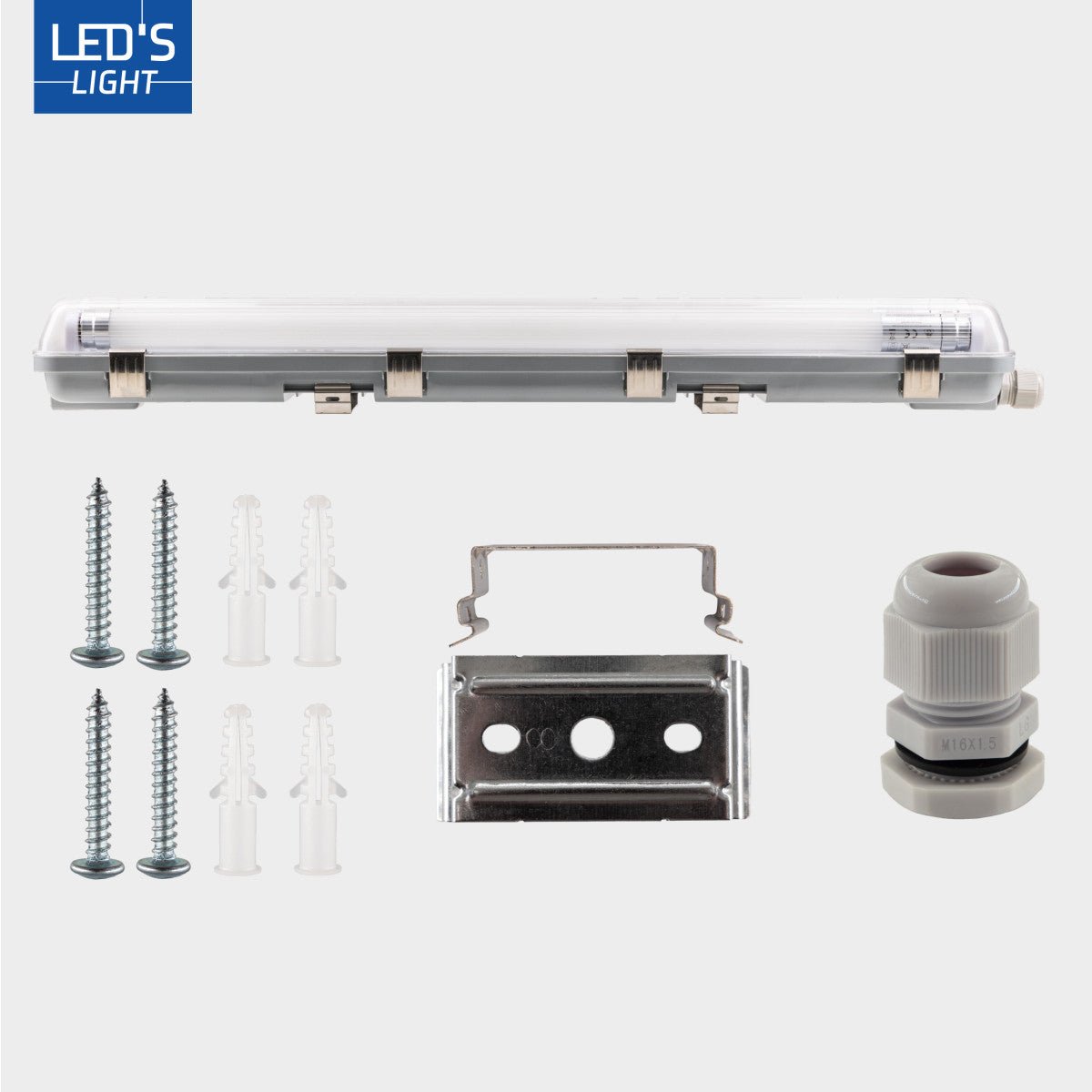LED's Light Dubbele LED TL lamp 60 cm - compleet met LED buizen - Binnen en buiten - 2200 lm - 2x6W - 4000K
