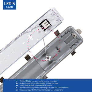 LED Vochtbestendig armatuur dubbel 6120 lumen - 33W - Koelwit 4000K - IP65 - IK08 - 150cm - 2 stuks