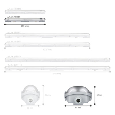 LED Moisture-resistant luminaire 1800 lumens - 18W - Cool white 4000K - IP65 - Double - 60cm - Pack of 4
