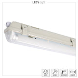 4 Pack LED's Light LED TL verlichting met sensor 60 cm - Bewegingssensor en nachtsensor - Waterdicht - 1100 lm