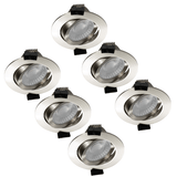 6 PACK - LED's Light PRO downlight inbouwspot Ø 68mm - Kantelbaar - Spatwaterdicht - Dim to Warm - RVS