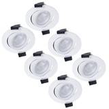 6er PACK - LEDs Light PRO Downlight Einbaustrahler Ø 68mm - Spritzwassergeschützt - Dimmbar - Universal - Weiß 