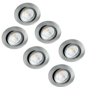 6 PACK - LEDs Light Pro LED Recessed Spotlight Nickel - DimToWarm - Ø 68mm - Tiltable - Warm white light - CRI95