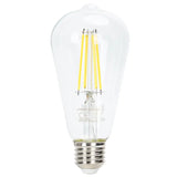 Carbon filament lamp E27 dimmable daylight white | ST64 LED 6W~600Lm=51W halogen lighting | clear glass - 6500K