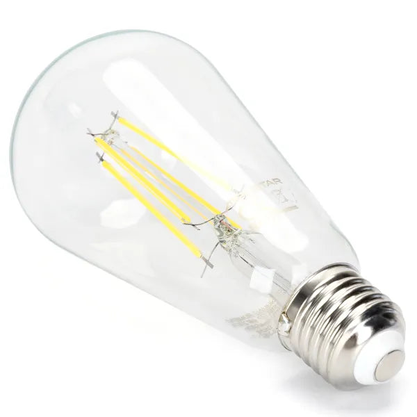 Carbon filament lamp E27 dimmable daylight white | ST64 LED 6W~600Lm=51W halogen lighting | clear glass - 6500K