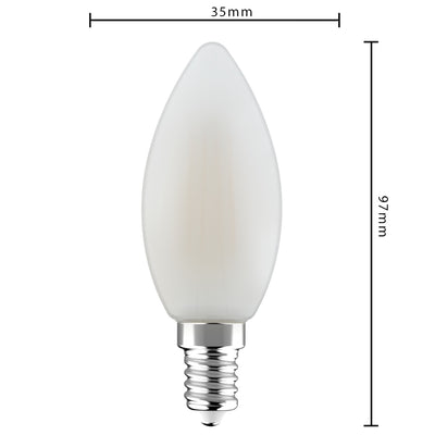 LED-Filamentkerze, 470 Lumen, 4,5 W, warmweiß (2700 K), E14-Fassung, mattiertes Glas