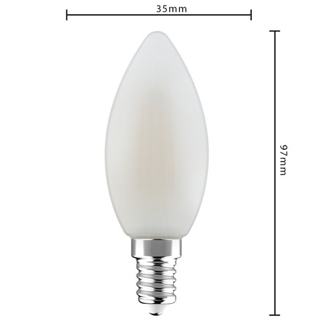 LED-Filamentkerze, 470 Lumen, 4,5 W, warmweiß (2700 K), E14-Fassung, mattiertes Glas