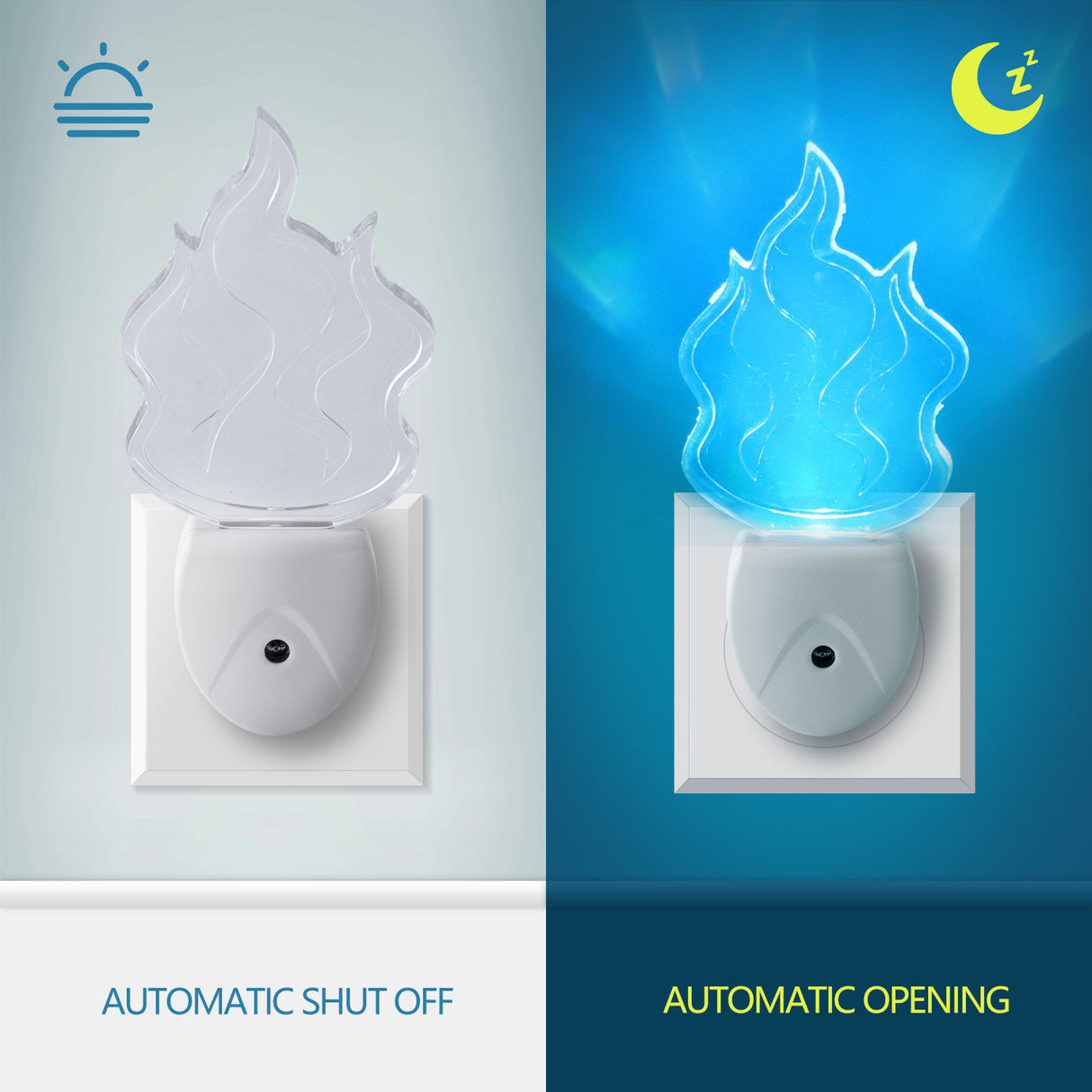 Night light RGB flame | day night sensor | 7 colors light 0.5W