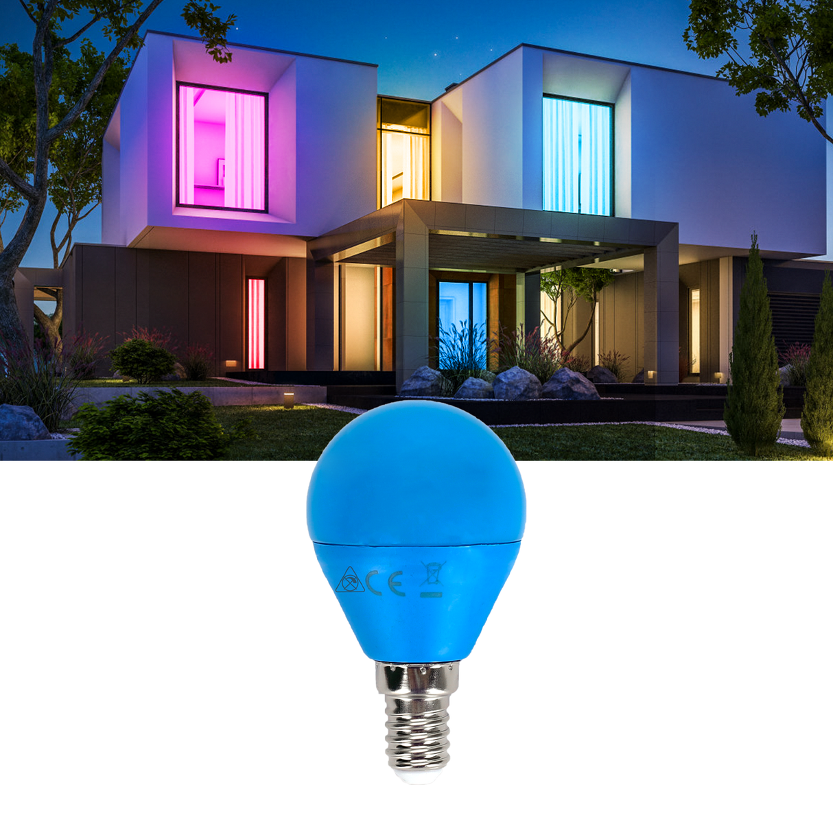 Globe bulb E14 blue | small fitting LED lamp 4W=30W incandescent lamp | 230V