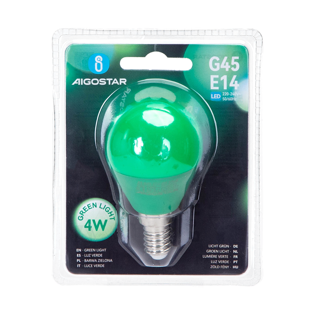 G45 Kugellampe 5 Stück | E14 LED-Lampe 4W=30W Glühbirne | grünes Licht