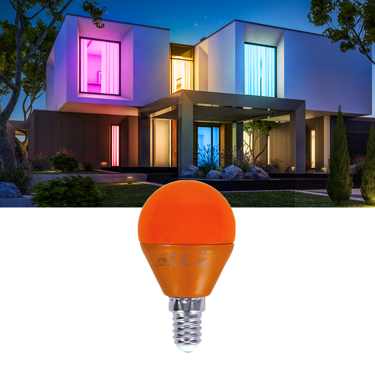 G45 Kugellampe 5 Stück | E14 LED-Lampe 4W=30W Glühbirne | orangefarbenes Licht