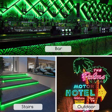 Lichtslang groen - 50 meter - 120 LEDs/meter - 7W/m - sproeidicht IP65 | 230V AC