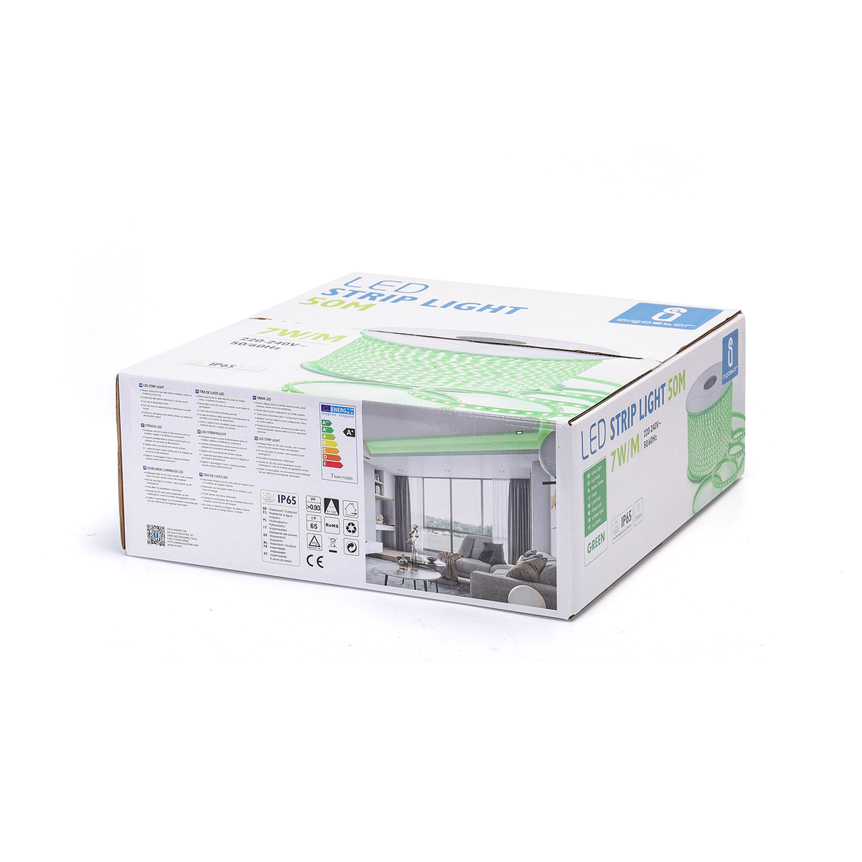 Lichtslang groen - 50 meter - 120 LEDs/meter - 7W/m - sproeidicht IP65 | 230V AC