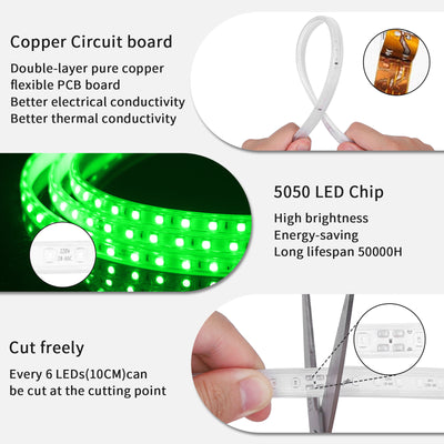 Lichtslang groen, 50 meter, 120 LEDs/meter