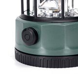 Camping LEDlamp op batterijen (exclusief) - tentlamp warmwit groen - dimbare noodlamp met handvat