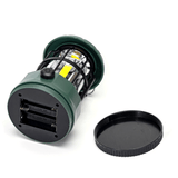 Camping LEDlamp op batterijen (exclusief) - tentlamp warmwit groen - dimbare noodlamp met handvat