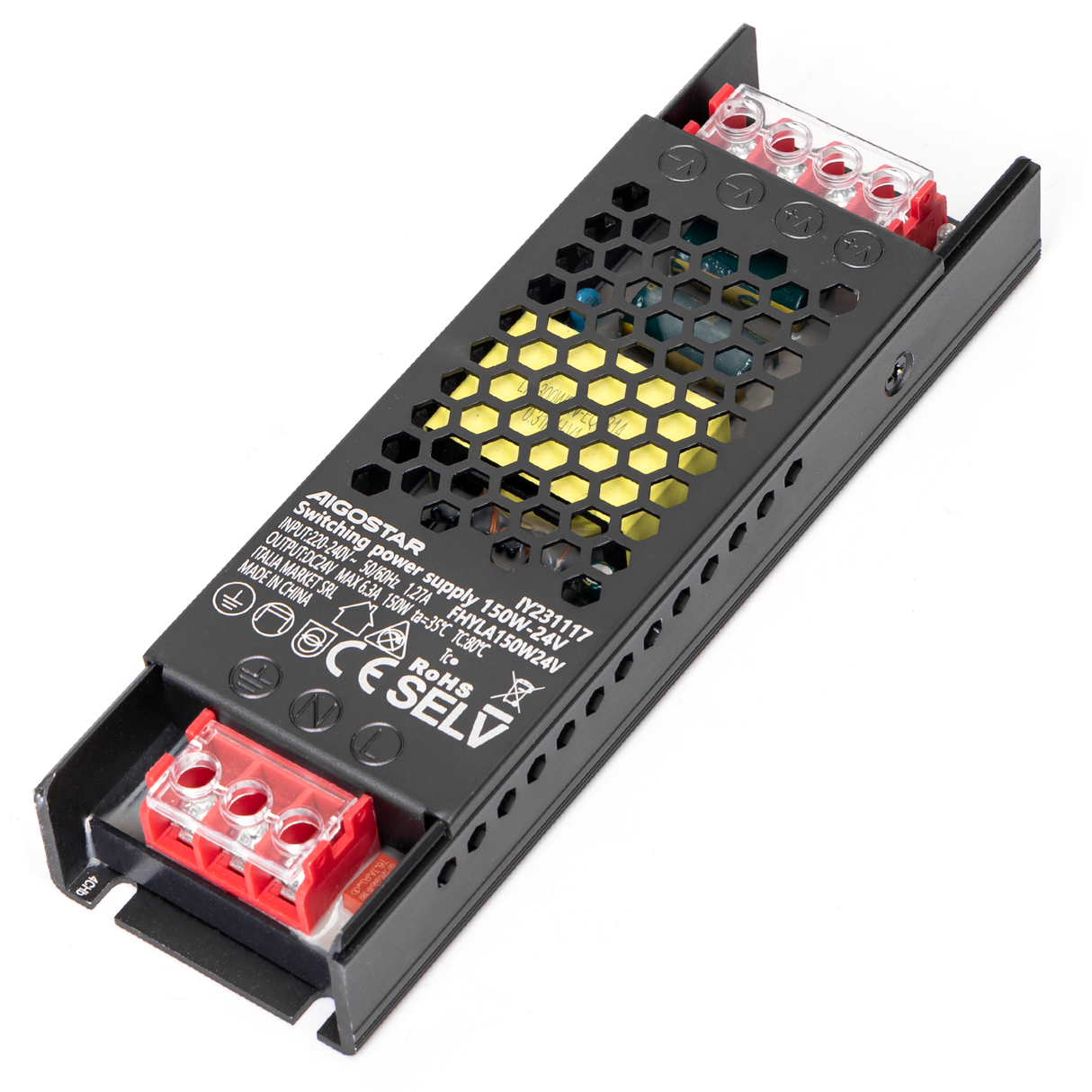 LED driver/power supply 24 Volt DC 150 Watt | flat/slim/thin 160 x 50 x 25mm | IP20 - indoors