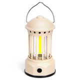 Camping LEDlamp op batterijen (exclusief) - tentlamp warmwit creme - noodlamp met ophanghaak