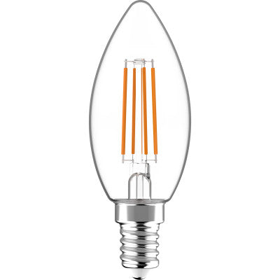 LED Filament Candle Bulb 470 lumens - 4.5W - 2700K - E14 - Clear Glass