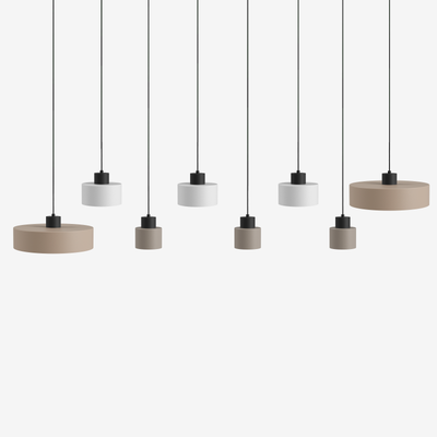 Switch 8L - Ciepły len - Lampa wisząca - 11 kolorów, 12 kloszy
