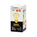 Kugellampe E27 4,5W WiFi + Bluetooth CCT 2700K-6500K | Smarte Lampe G45 – warmweiß – tageslichtweiße Filament-LED ~ 470 Lumen – bernsteinfarbenes Glas – 230 Volt