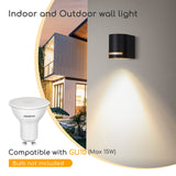 Outdoor lamp round black | single GU10 lamp base for one spot | waterproof IP54