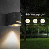 Outdoor lamp round black | single GU10 lamp base for one spot | waterproof IP54