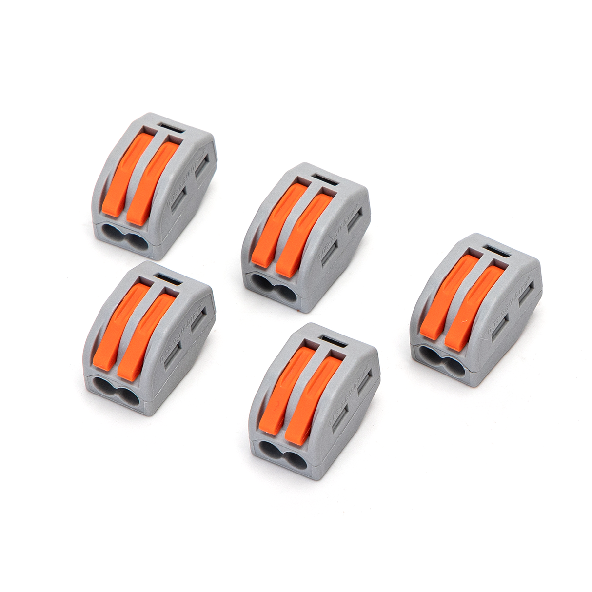 PCT lasklem set 5 stuks - 2-voudige verbindingsklem 0.08-4mm²  | IP20 hersluitbaar