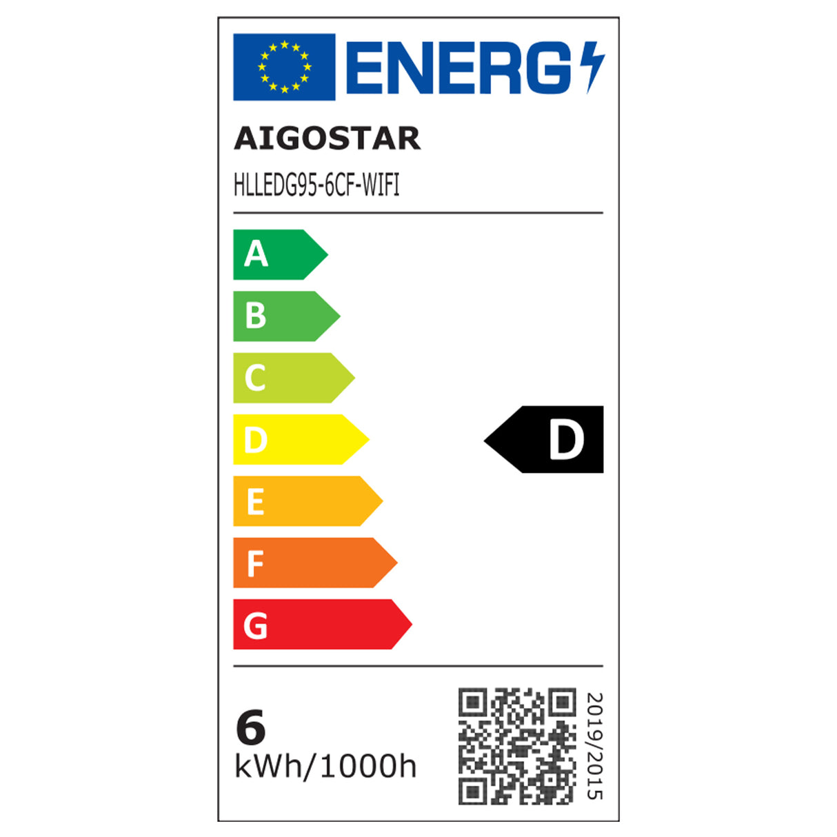 Globe E27 Glühbirne 6W WiFi CCT 2700K-6500K | G95 – warmweiß – tageslichtweiße LED ~ 850 Lumen – klares Glas – 230 Volt