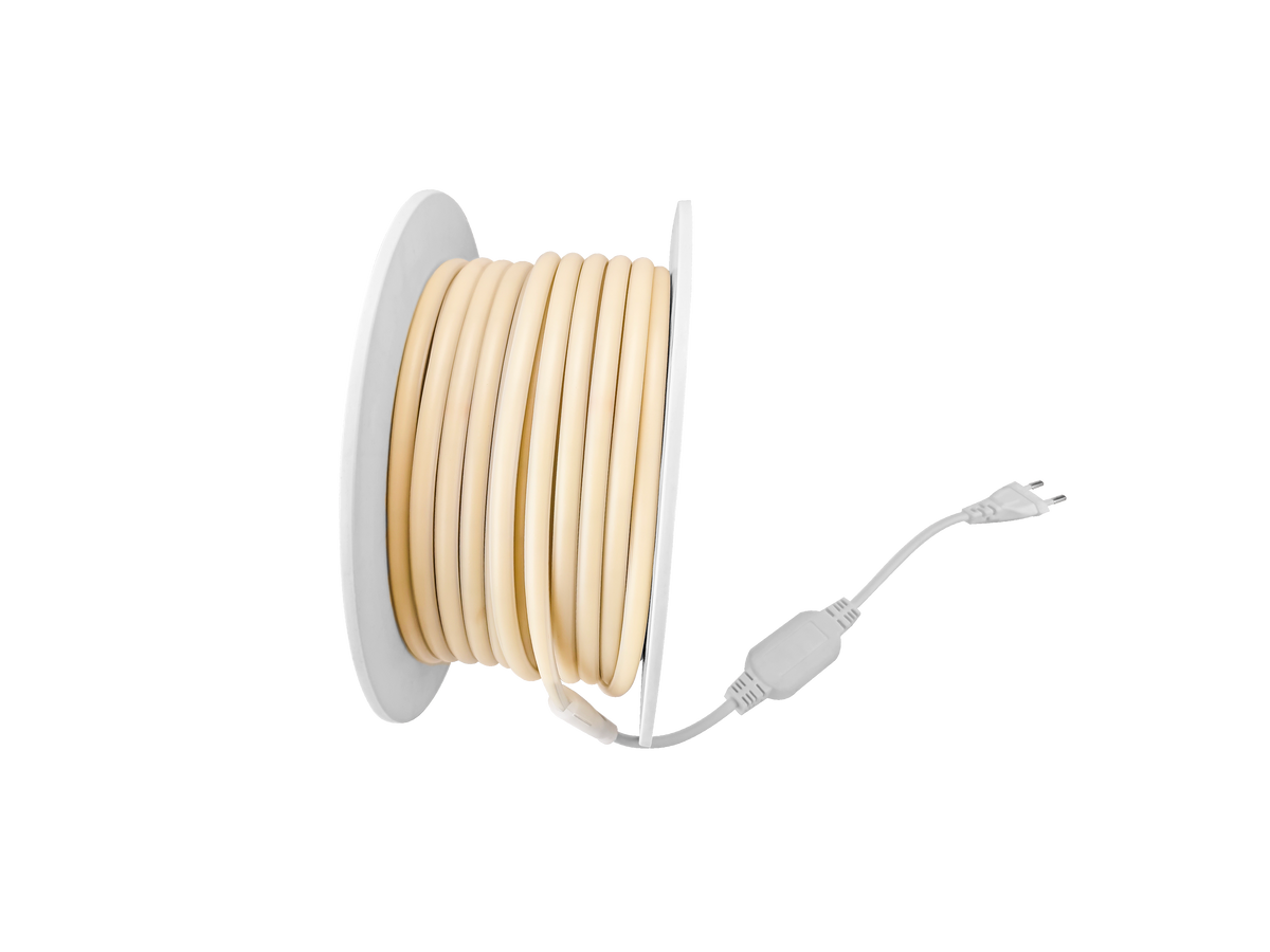 COB-LED-Lichtschlauch 230 V – Warmweiß 3000 K – 10 W/m – 1000 lm/m – IP65 – Zuschneidbar – 50-m-Rolle