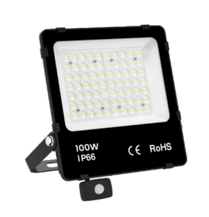 LED Schijnwerper 100W 15000lm - Koelwit 4000K - Bewegingssensor - Sosen driver - IP66 - 5 stuks - 230V