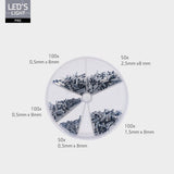 Sortiment an Aderendhülsen – 5 Größen von 0,5 mm² bis 2,5 mm² – 1100 Stück