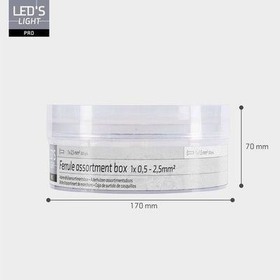 Assortiment d’embouts de câblage - 5 tailles de 0,5 mm² à 2,5 mm² - 1100 pièces