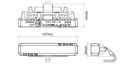 MS6 Mini-Stealth LED-Blinker mit fester Montagehalterung, Klasse 2, gelb