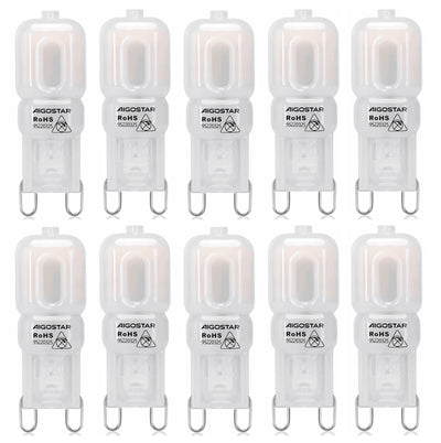 G9 steeklampje 10 stuks, LED 2W~170Lm=18W traditionele verlichting, warmwit 3000K, 230 Volt