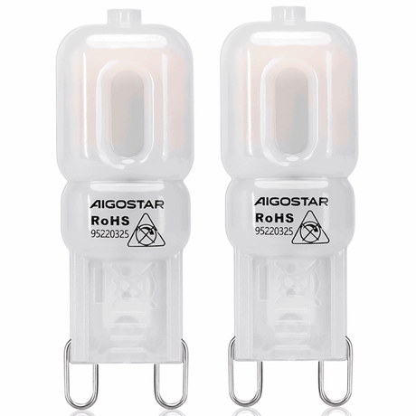 Aigostar G9 LED steeklampjes in een set van twee, energiezuinig en helder voor binnenverlichting