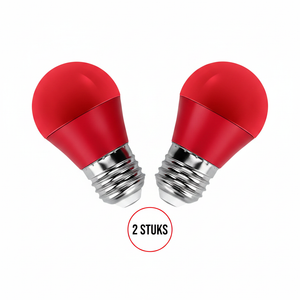 G45 Ball Lamp Red 2 Pieces - E27 LED Bulb 4W=30W Incandescent - 230V