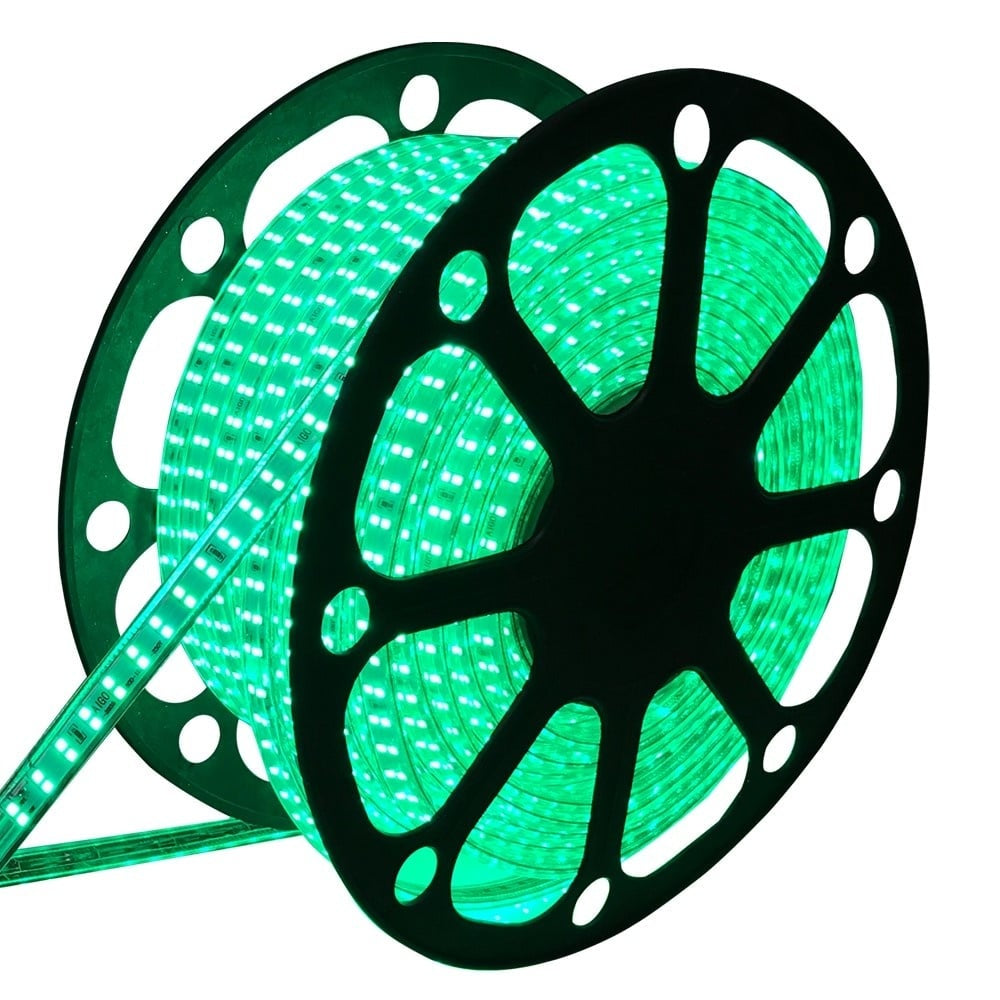 Light string green - 5 meters - ready to use | 230V AC - 60 LEDs/m | splash-proof - IP65