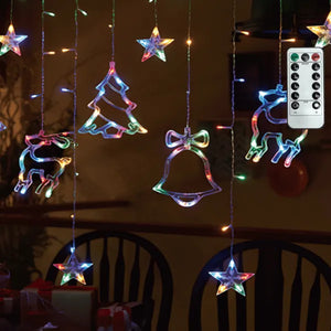 Icicle light string, multi-coloured, 6 x 0.6 metres (3+3x0.6m) - 12 LED strings | splash-proof IP44 - connectable (max 5) | 230VAC - 24V | with remote control