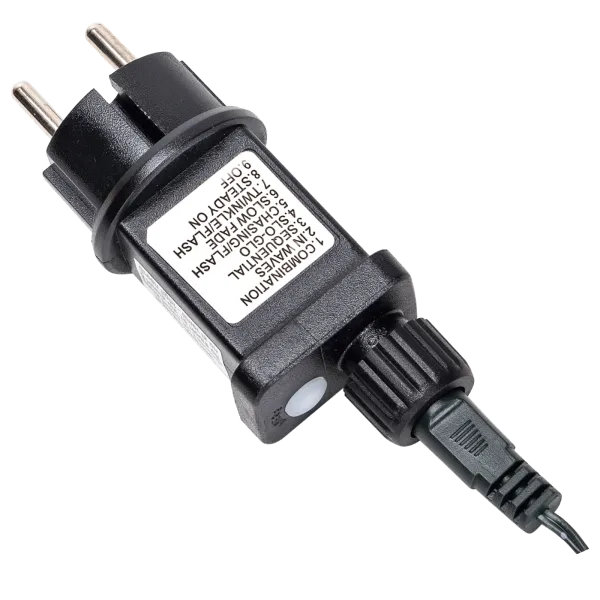 Zwart Aigostar adapter voor lichtsnoer ijspegel meerkleurig met afstandsbediening, ideaal voor sfeerverlichting
